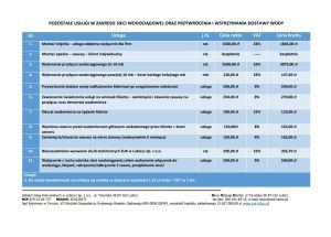 cennik sieć wodociągowa STR